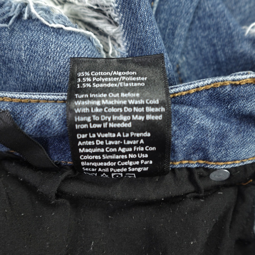 Risen Jeans Womens 30/11 Blue Distressed Straight Raw Hem Denim‎ High Rise - Picture 13 of 14